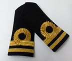 Naval Officers Lieutenant Uniform Shoulder Boards Epaulette Black & Gold Detail