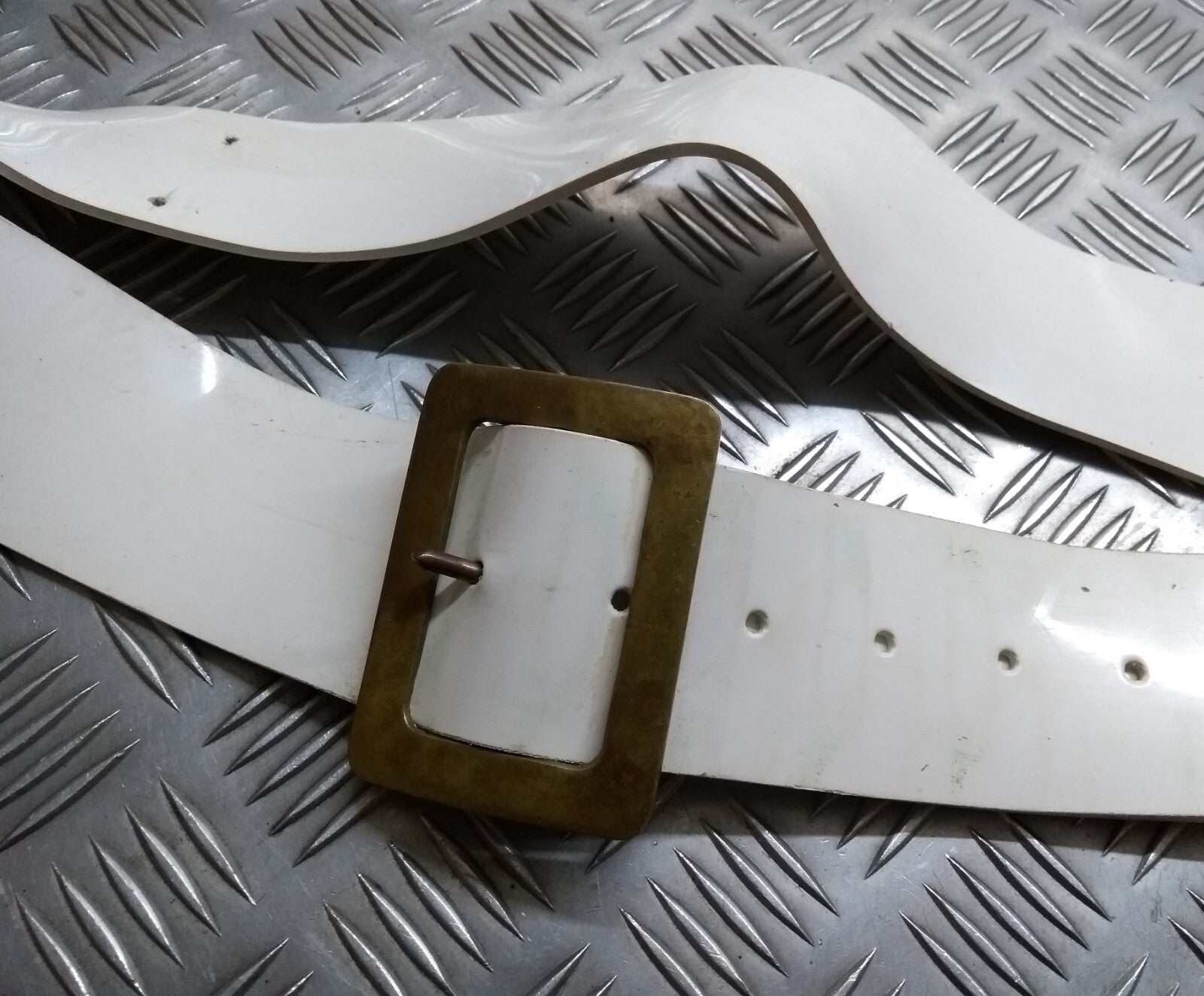 White Sling Drum Strap PVC British & Cavalry Type Bandsmen Cross Belt