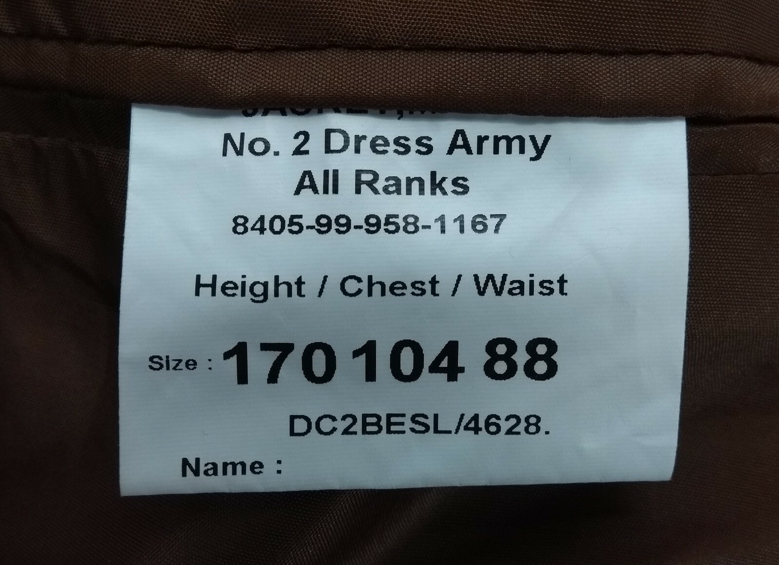 No2 Dress Jacket FAD Issue The Queens Royal Hussars No Insignia Buttons 170/104