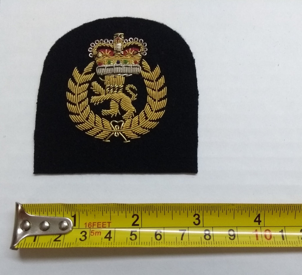 Naval Mess Badge RN Chief OFC Hand Embroidered Wire Arm Patch