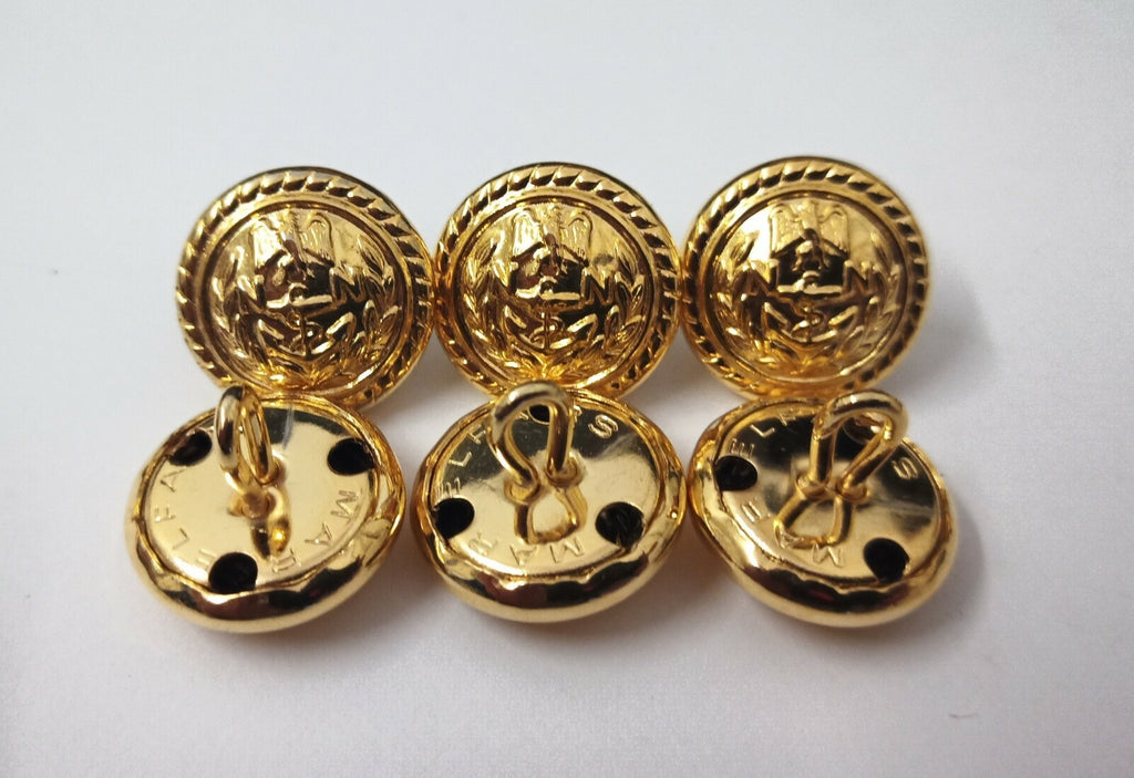 Buttons Nigerian Navy Insignia Style Officers Ring Back Naval 15mm X6 Buttons