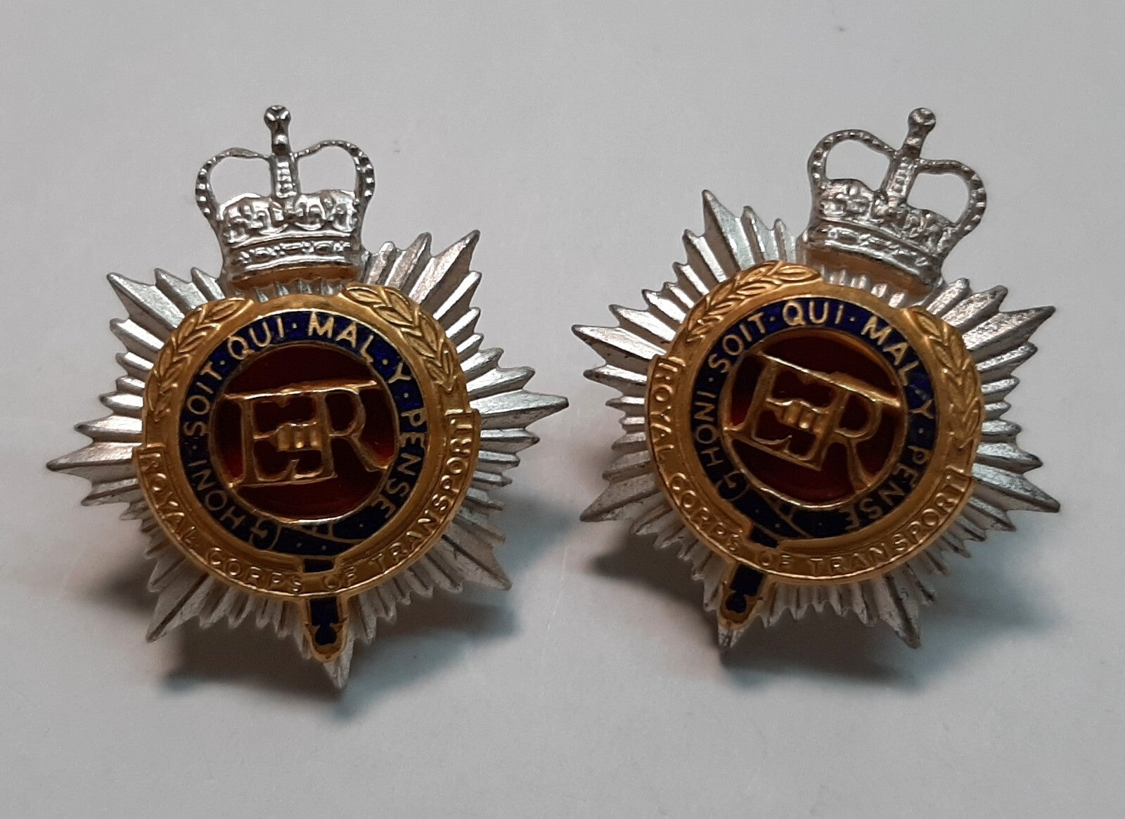 Vintage RCT Collar Badges British Army Old Pattern The Royal Corps of Transport