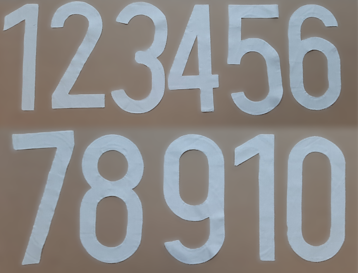 Genuine Vintage West German Sports Sew on Numbers 1-14 1970`s BRAND NEW