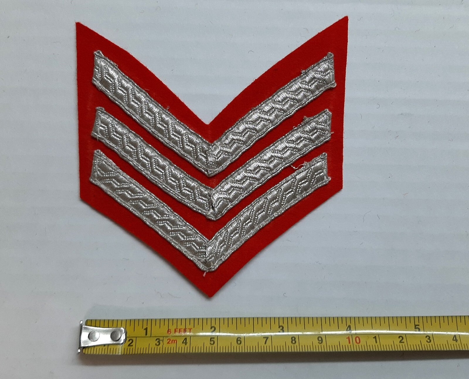 Mess Kit Chevrons Sergeant 3 Silver Bar Scarlet Backed British Army Pattern SGT