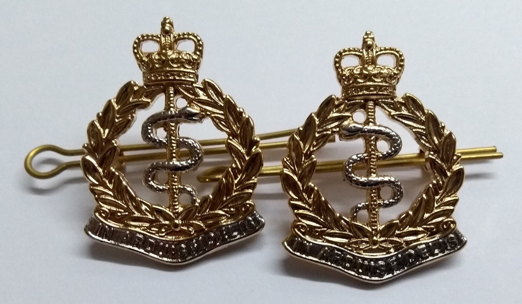 RAMC Collar Dogs Army Style R.A.M.C Metal Badges & Split Pins