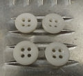 Genuine Vintage Issue 4 Hole Plastic Buttons Naval White X4 11mm