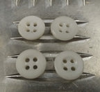 Genuine Vintage Issue 4 Hole Plastic Buttons Naval White X4 11mm