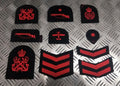 Royal Navy Red on Black Embroidered Assorted Branch Qualification Rank Badges
