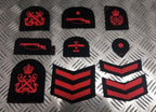 Royal Navy Red on Black Embroidered Assorted Branch Qualification Rank Badges