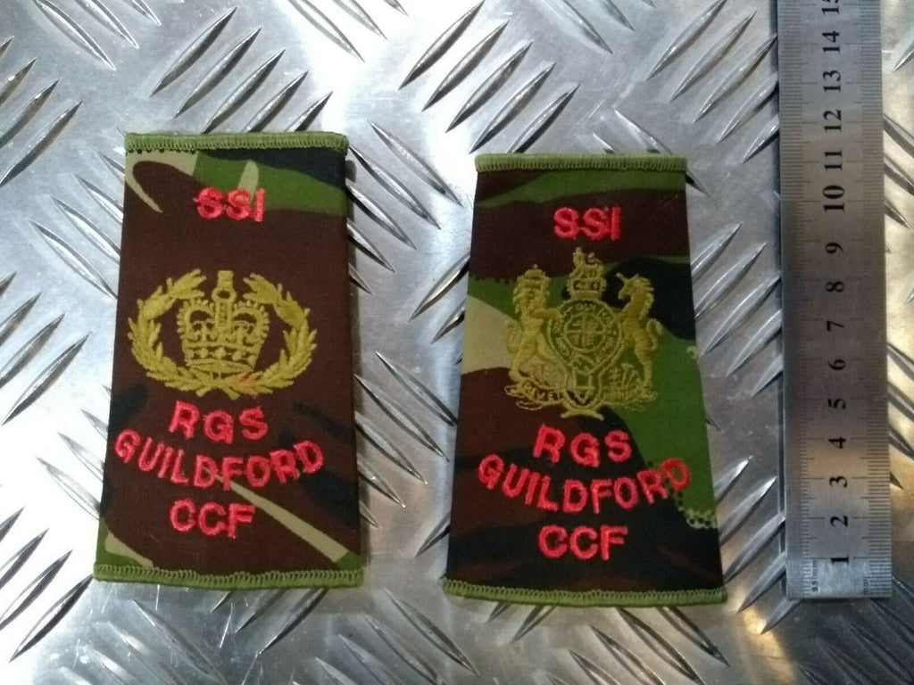 Rank Slide DPM Woodland Camo SSI RGS Guildford CCF British Army Assorted Ranks