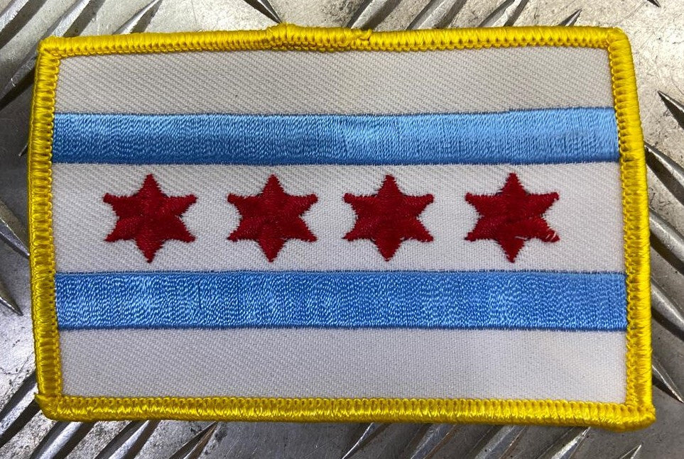 US USA Chicago City Flag Sew-on American patch 4 star 2 bar x 2 - NEW
