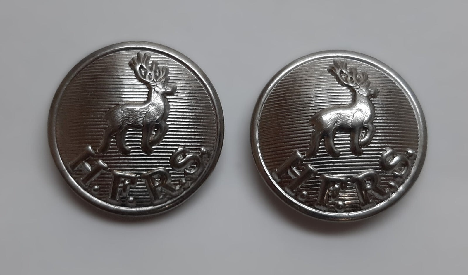 Hertfordshire Buttons Ring Back H F R S Obsolete Stag / Hart Insignia 38L 3 Pr