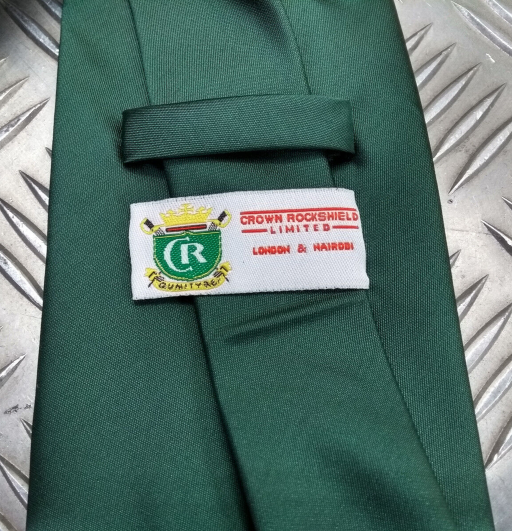 Green Polyester Tie made by Crown Rockshiel Ltd. - NEW