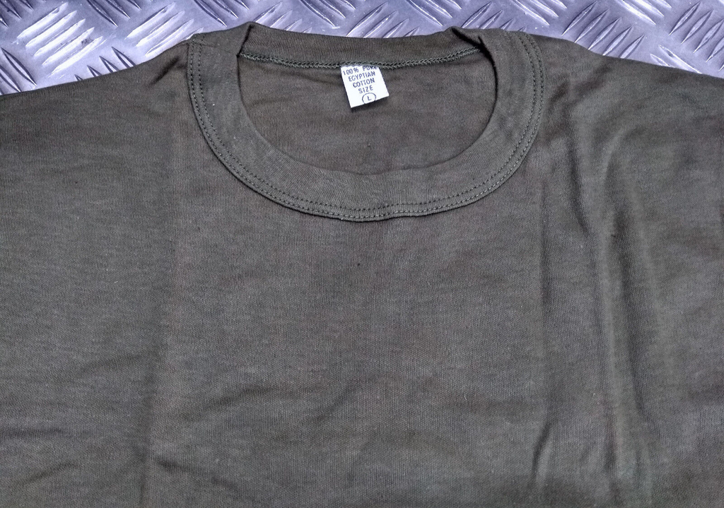 Short Sleeve Green 100% Cotton T-Shirt, Size Large