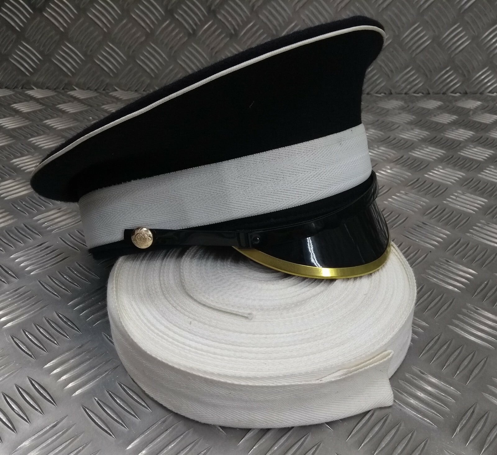 Genuine Vintage British Issue Herringbone White Hat Band Coldstream etc