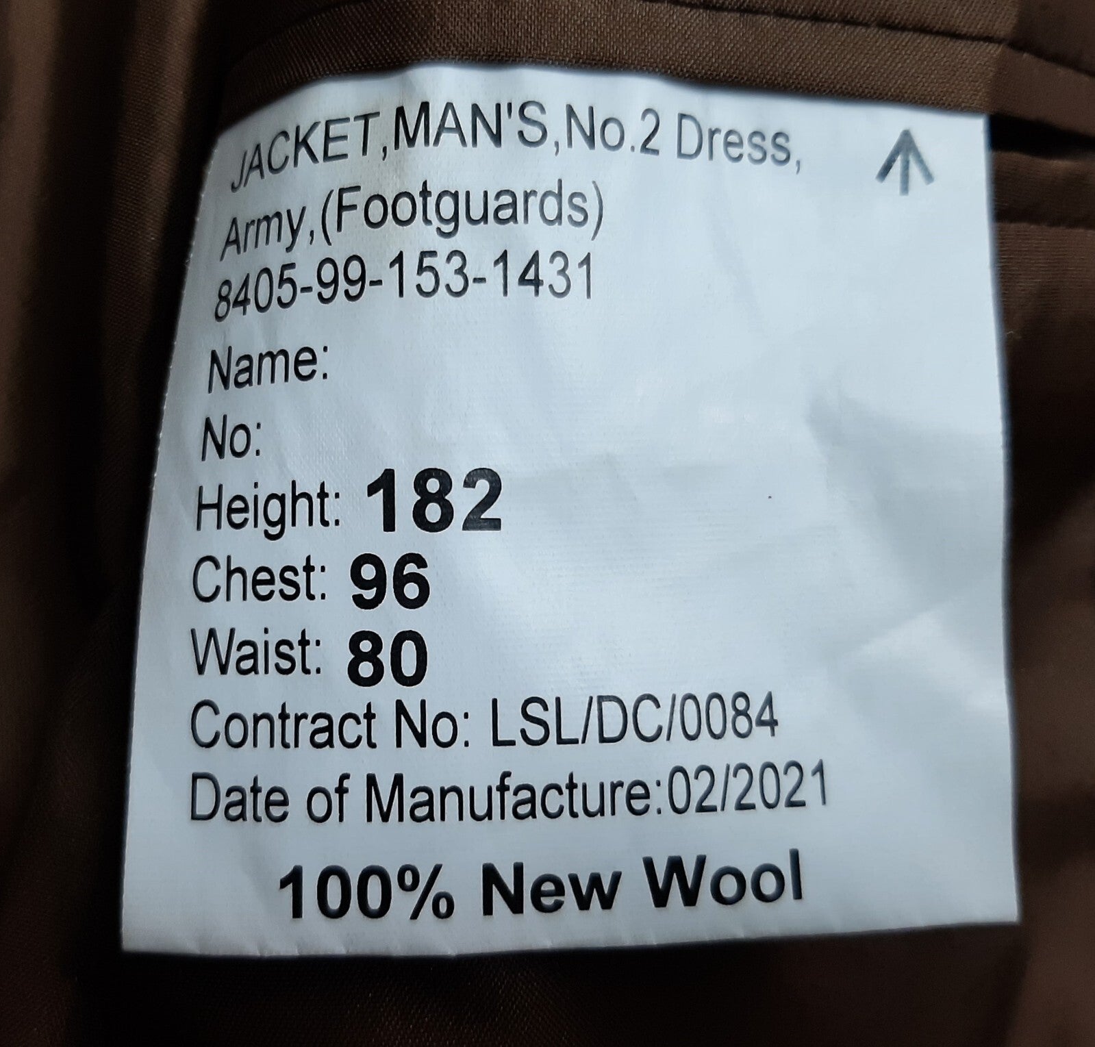 Grenadier Guards Jacket No Insignia No2 Dress Fad Foot Guards British Army 96cm