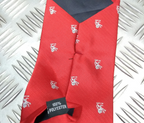 Red Clip On Tie with Grey Lion Insignia Genuine British - NEW