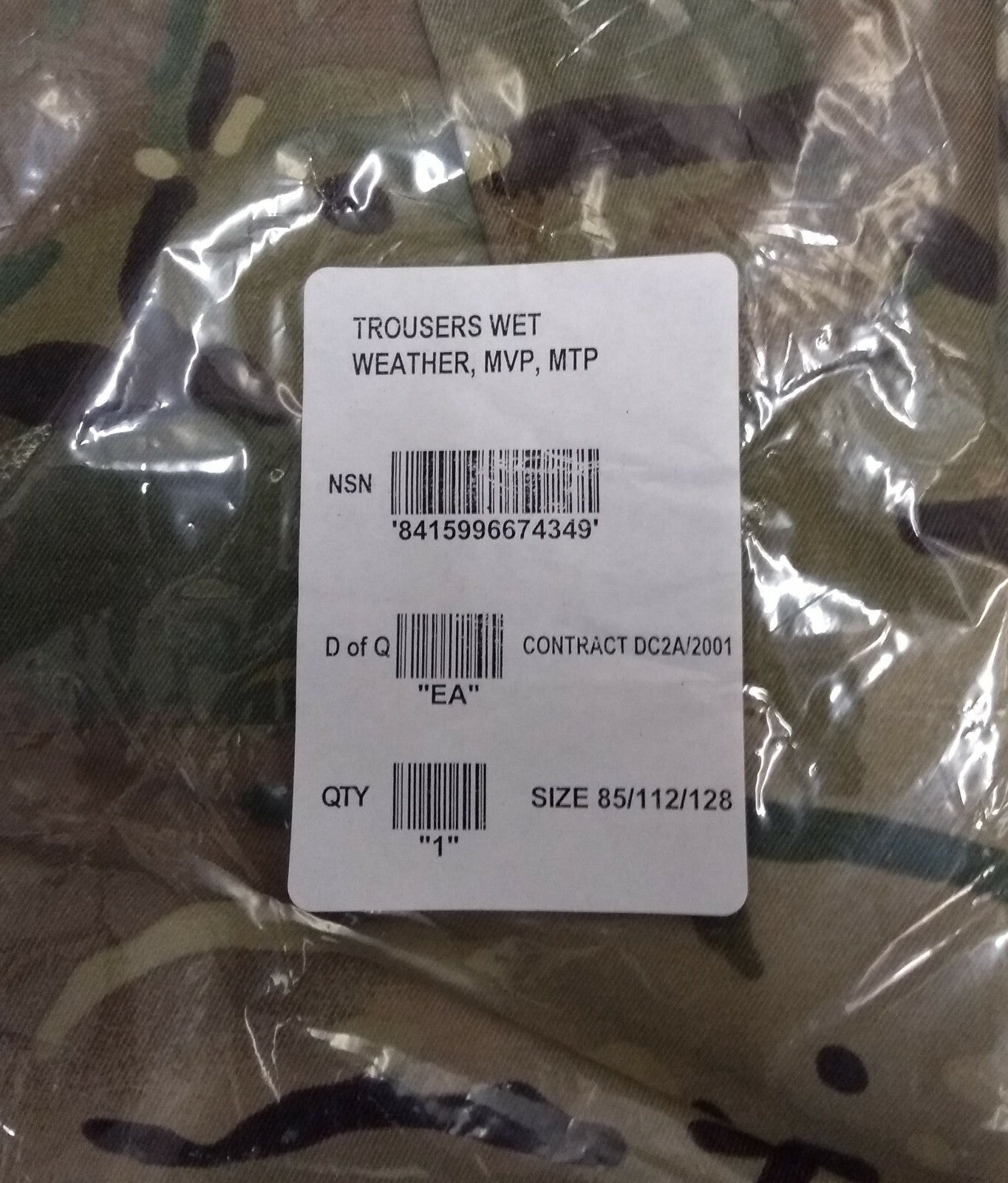 MTP Waterproof & Breathable MVP Trousers Multi-Cam Pattern Tri-Service - NEW