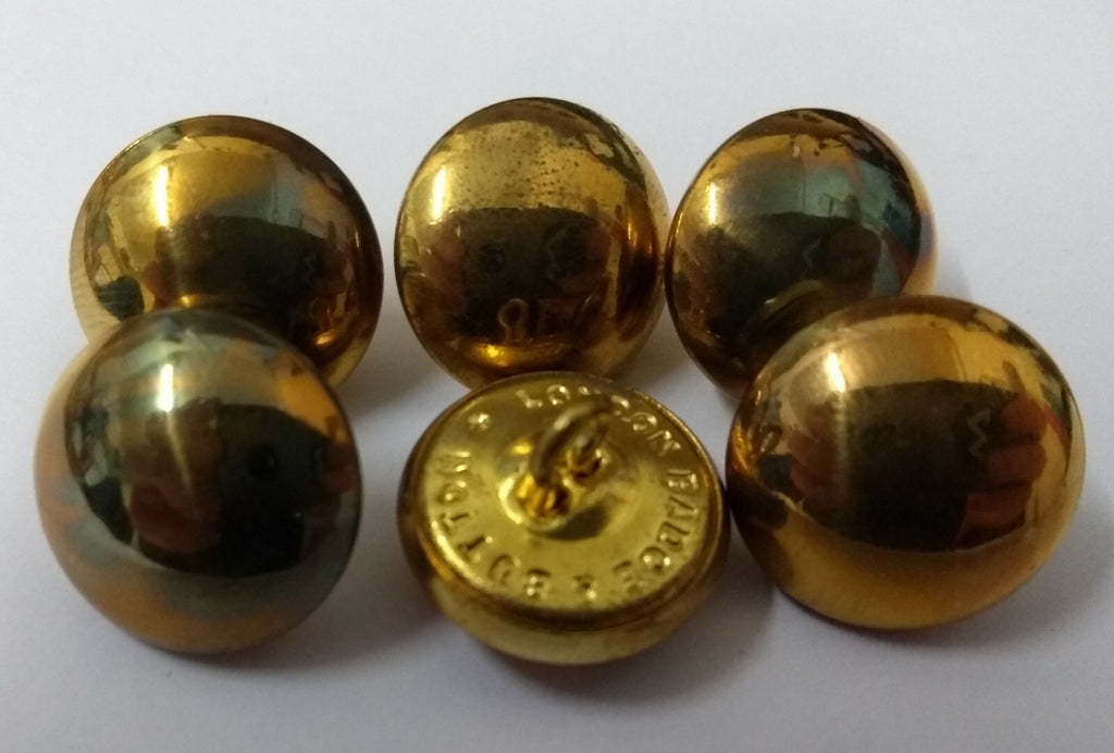 Genuine Vintage British Issue Plain Gilt Domed Ceremonial Dress Buttons