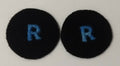 Genuine Royal Navy Issue APPT Patches Blue "R" on Black Felt 1 Pair - ASPS66