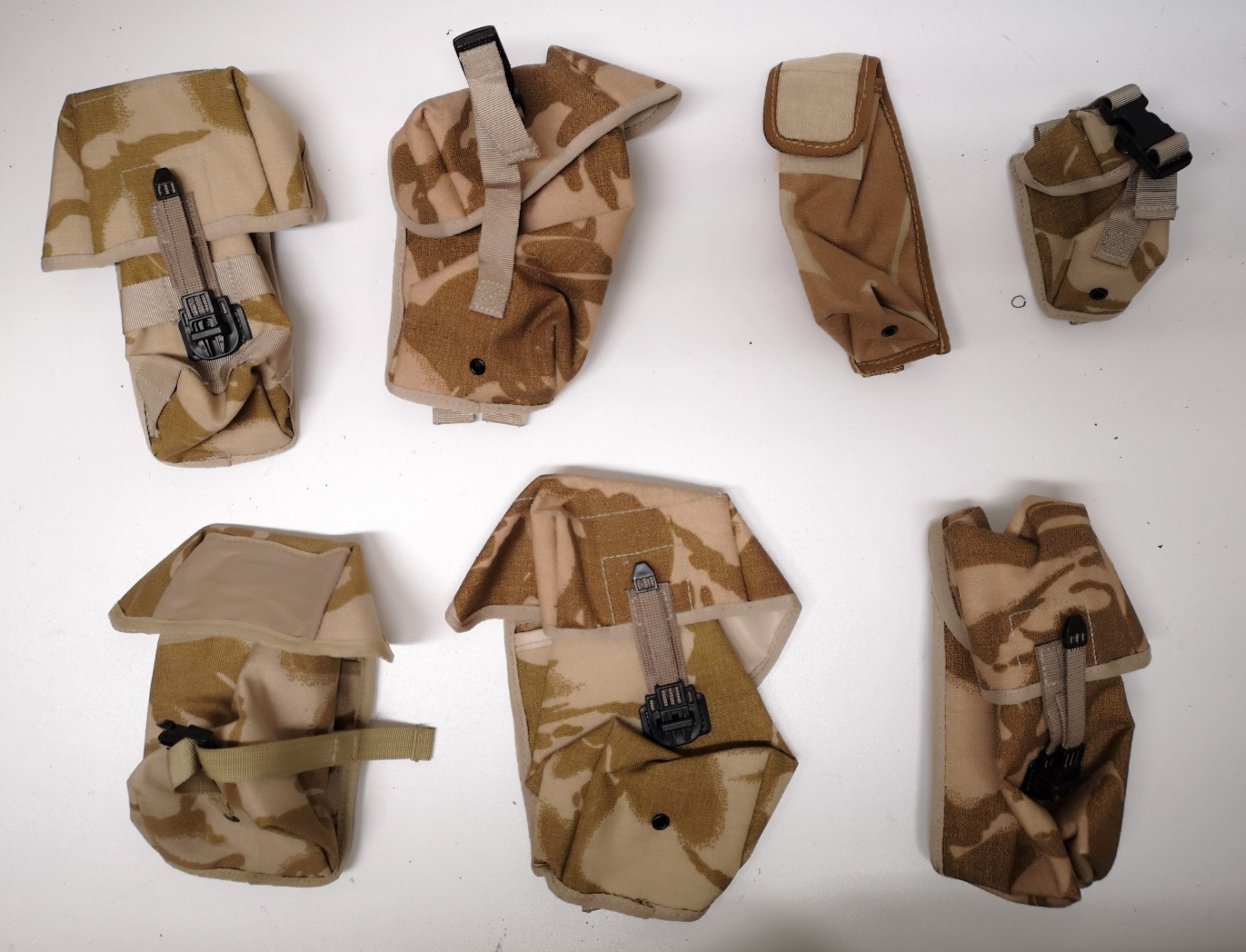 Desert Storm Camo Tactical Assault Vest Pouches Assorted Types Molle Style Used