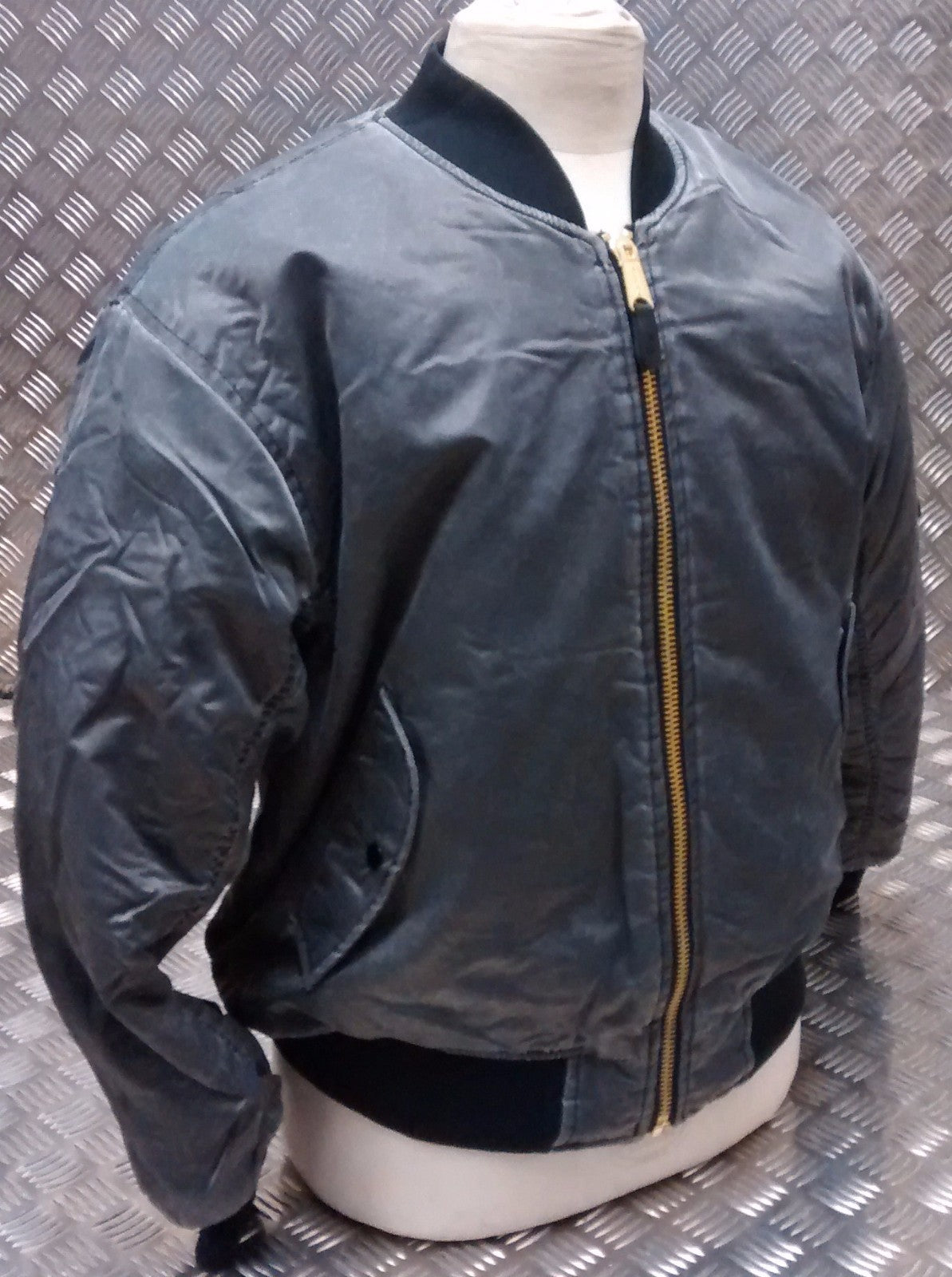 MA1 US Military Style Bomber Jacket Black Stone Washed - NEW