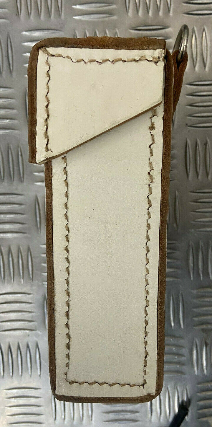 Genuine Vintage DDR NVA East German White Leather Boxed Utility Pouch