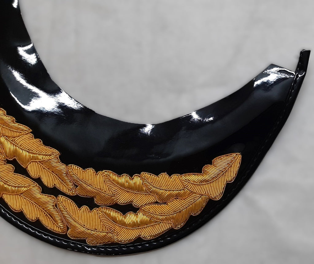 General Officer Peak British Oak Leaf Gold Wire Sprig Dress Hat Visor L