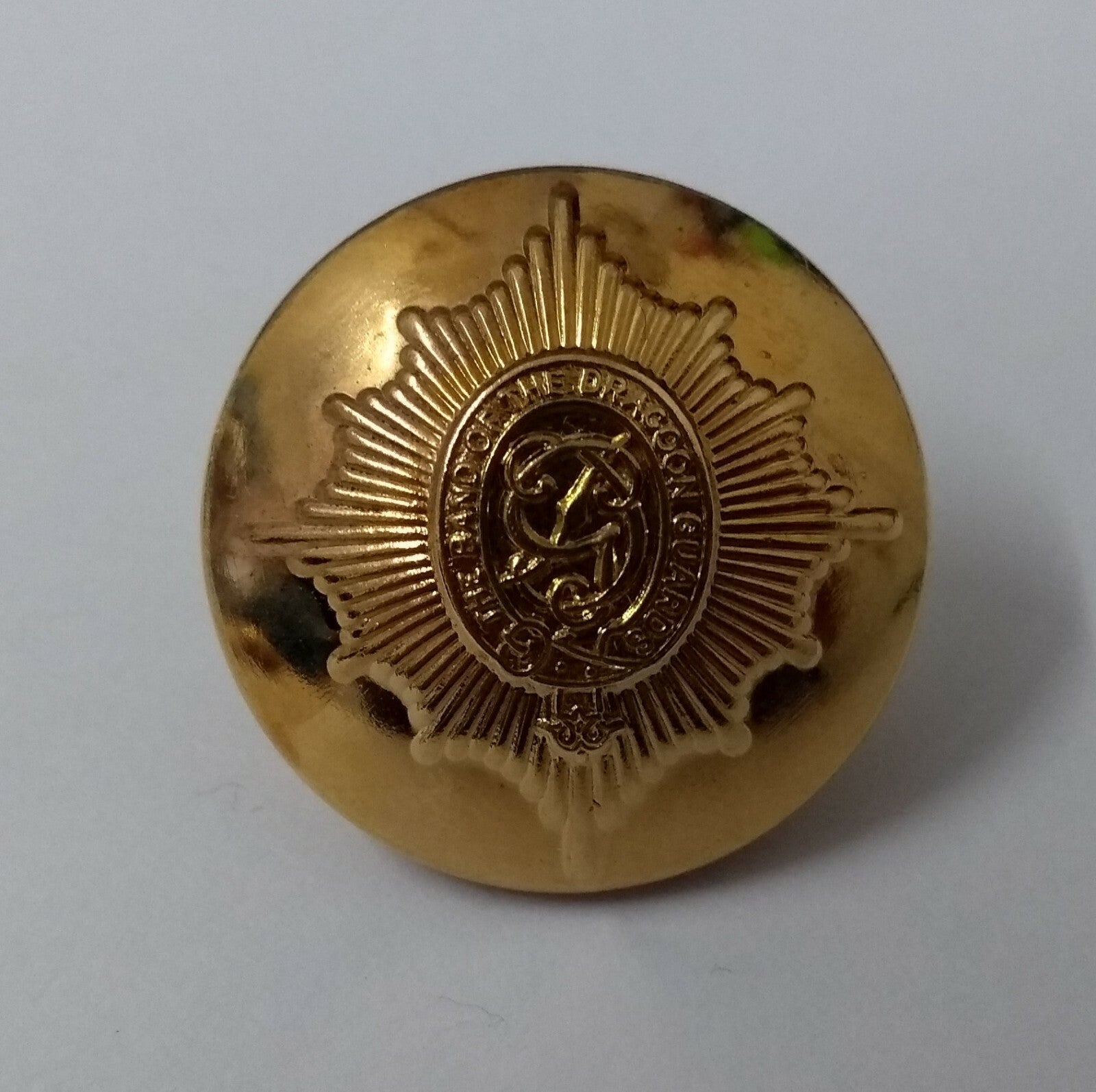 Genuine British Army Issue The Band of The Dragoon Guards Gilt Dress Buttons 40L