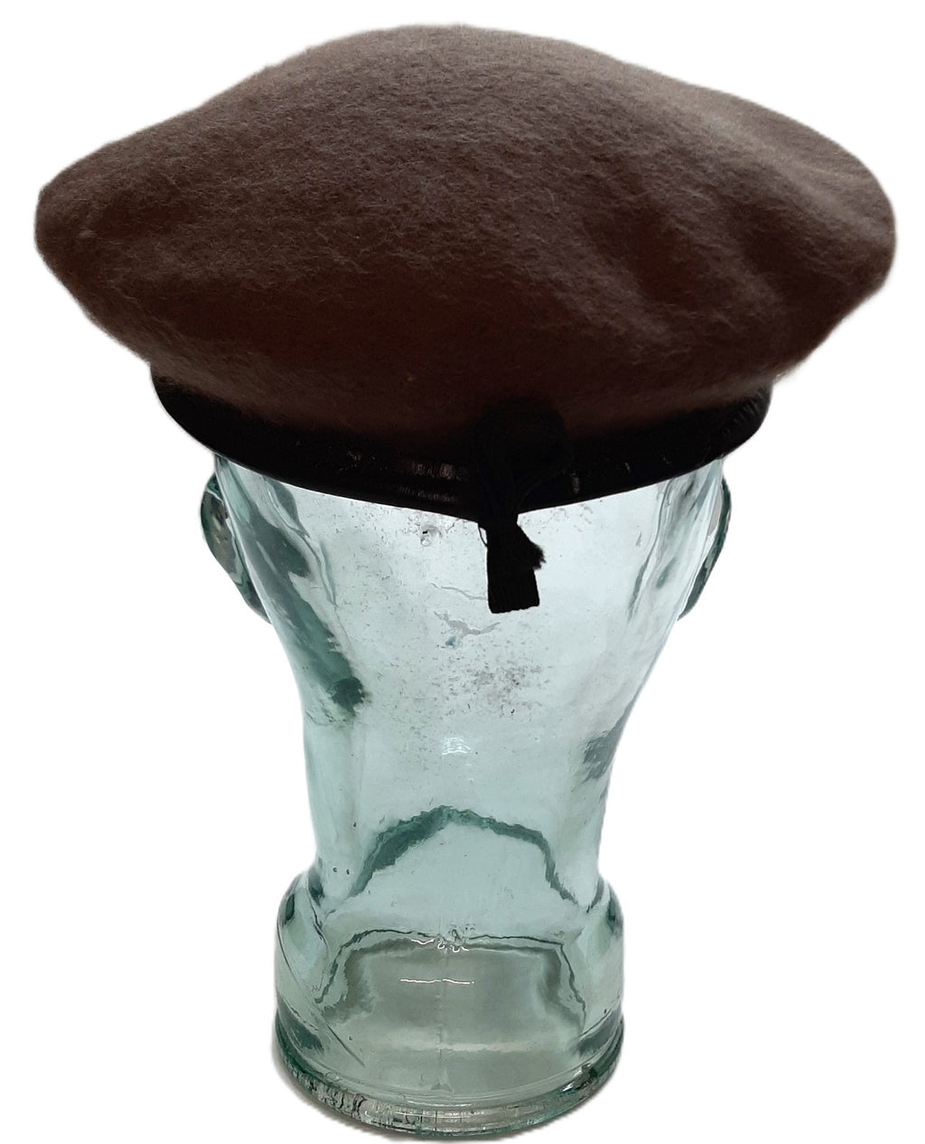 Army Military Style Khaki / Brown Wool Beret Size 7 1/4 Medium