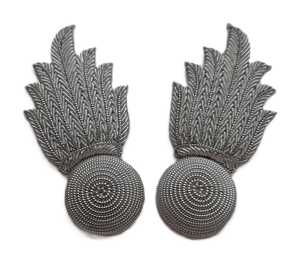 The Honourable Artillery Company NCO Non-Commissioned Officer Silver Grenade Embroidered Collar Badges