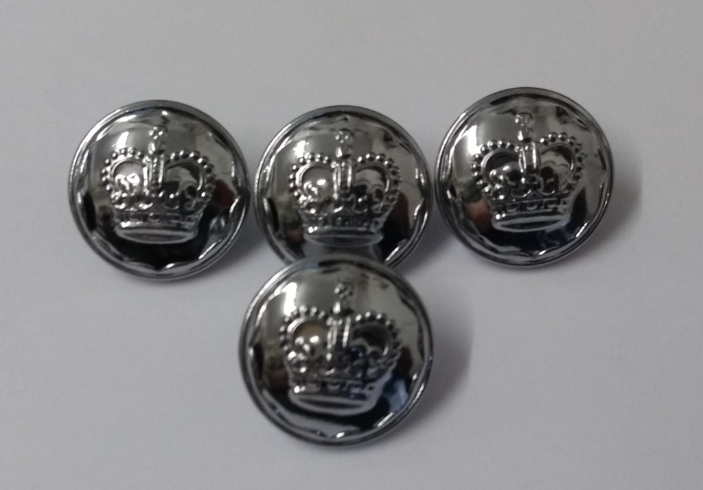 Queens Crown Buttons QC Decorative Edged Hi-Sheen Coat Buttons 38L Loop Back