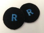 Genuine Royal Navy Issue APPT Patches Blue "R" on Black Felt 1 Pair - ASPS66