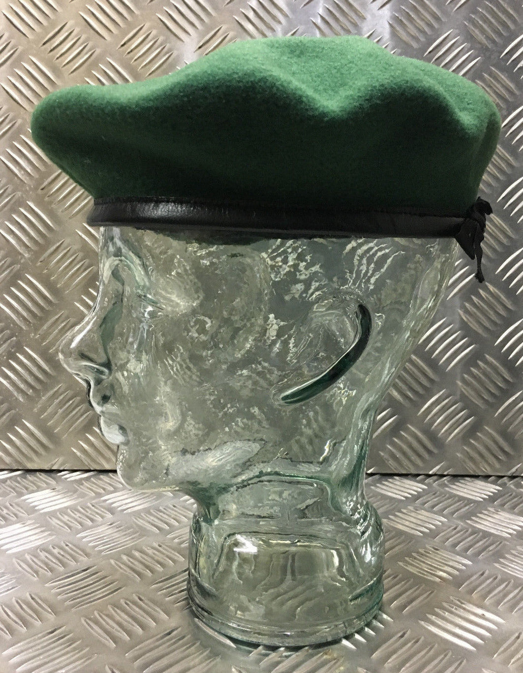 AGC Beret British Army Green Regimental 100% Wool Beret & Leather Band BRAND NEW