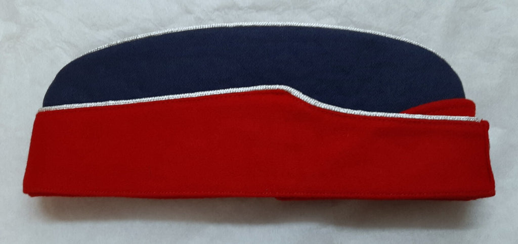 Hobson Side Cap Parade Forage Hat Blue / Red Chrome & Buttons Size 57cm