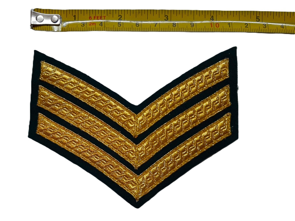 Mess Kit Chevrons Sergeant 3 Gold Bar Dark Green British Army Old Pattern SGT