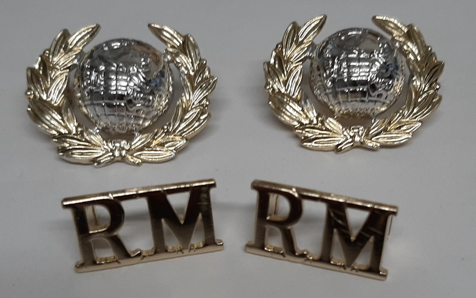 RM No1 Dress Shoulder Titles & Collar Dogs Set OFCs Two Tone Collar Globes