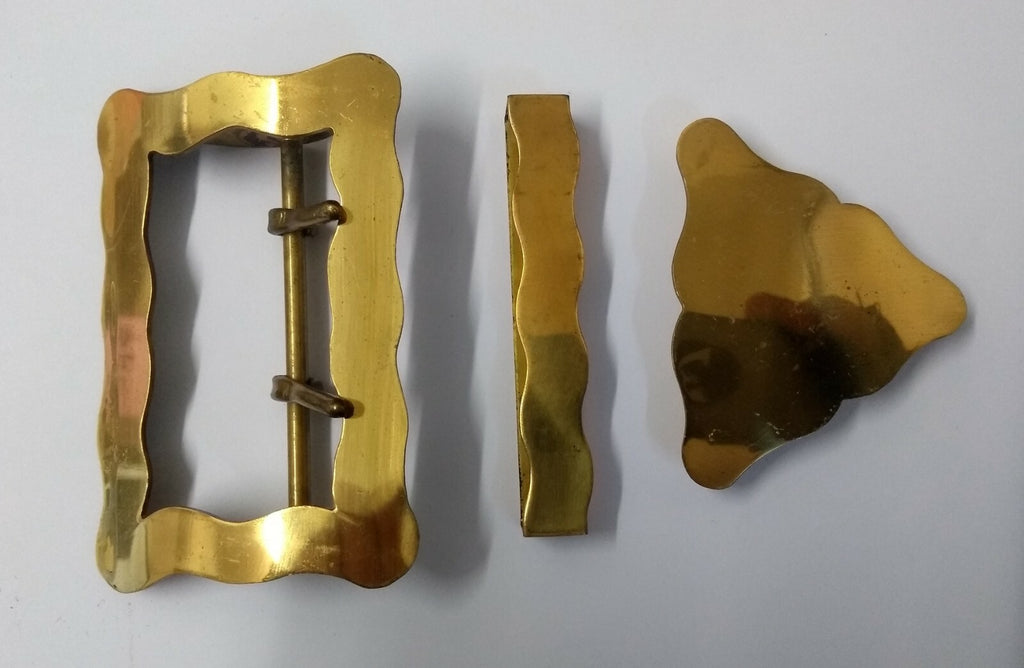 Genuine Vintage Guards Ceremonial 2 3/4" Brass Cross Buckle Set