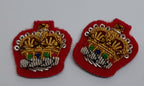 SSGT Crowns Mess Dress Queens Crown Arm Patch Staff SGT Q/C On Scarlet Felt