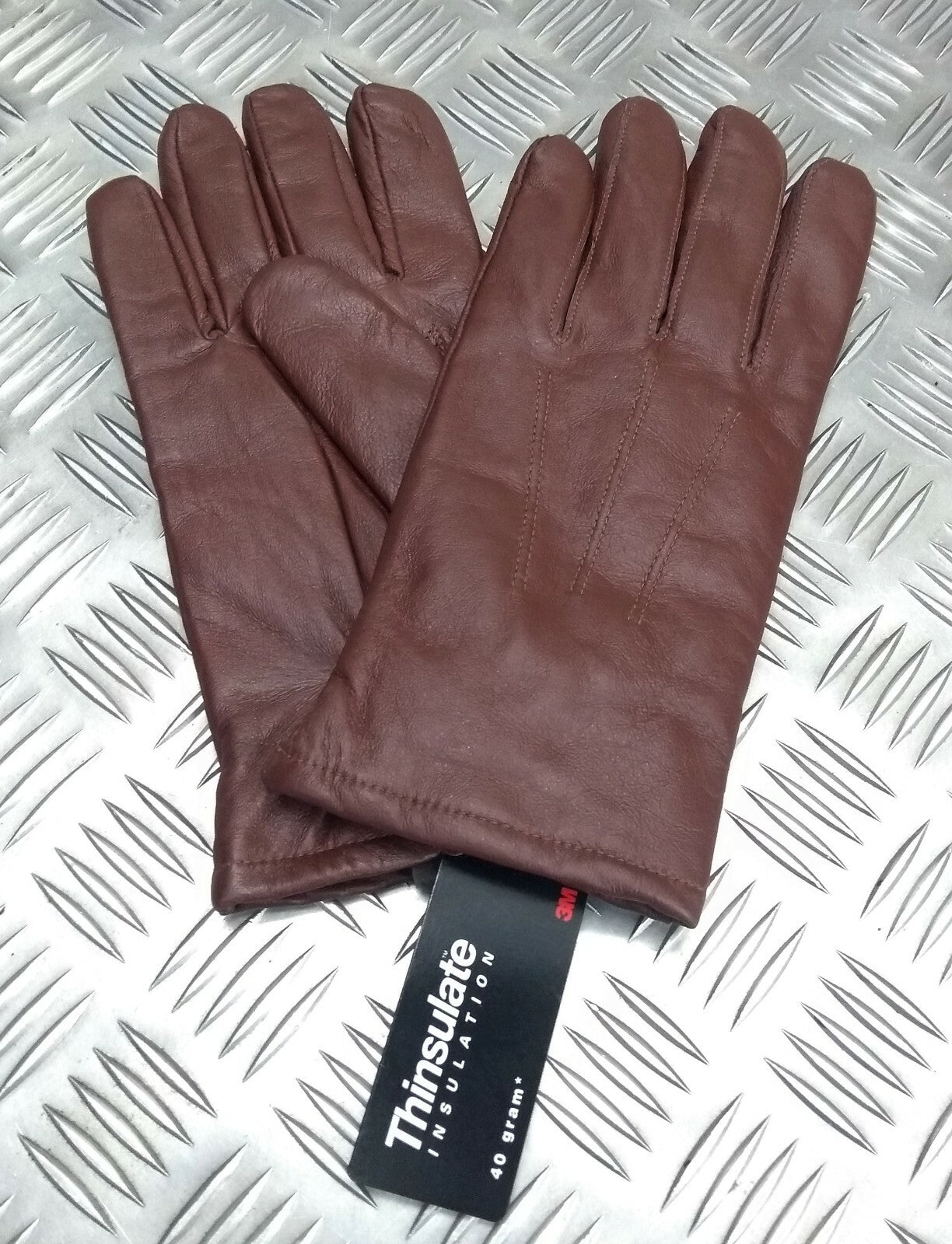 Brown Leather 3 Dart Gloves with 3M Thinsulate Soft Lining Size 10 - NEW