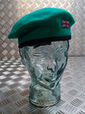 British Beret Hobson of London Vintage Green Wool Lined Cap UK Flag