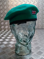British Beret Hobson of London Vintage Green Wool Lined Cap UK Flag