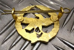 Eagle Span Laurel Leaf Metal Hat Badge - NEW