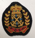 Decorative Wire Braided Embroidered Navy Naval Badge P.O.S.H with Queen's Crown