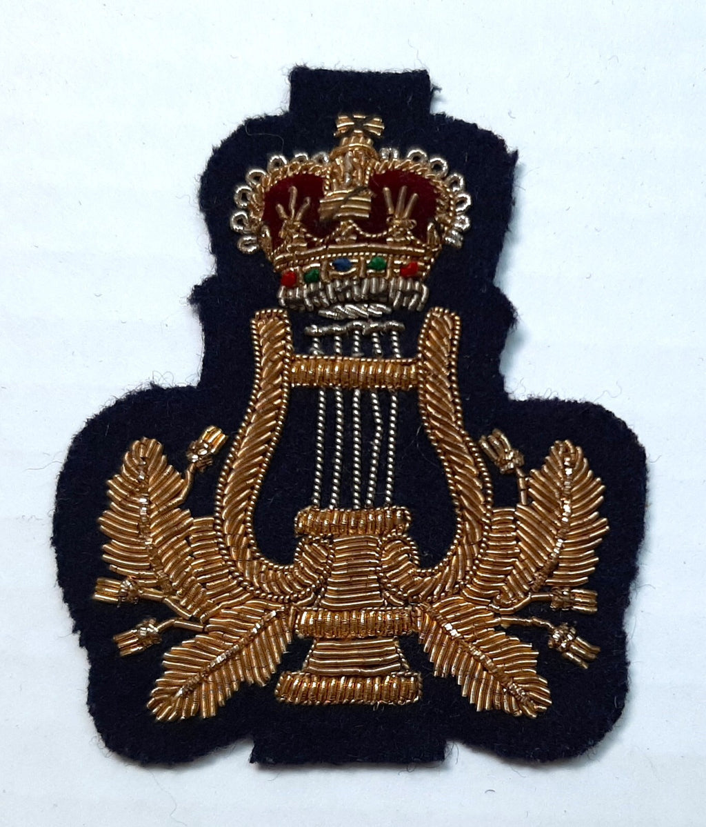 Lyre and Crown No1 and Ceremonial Dress British Army Blue Embroidered Arm Patch