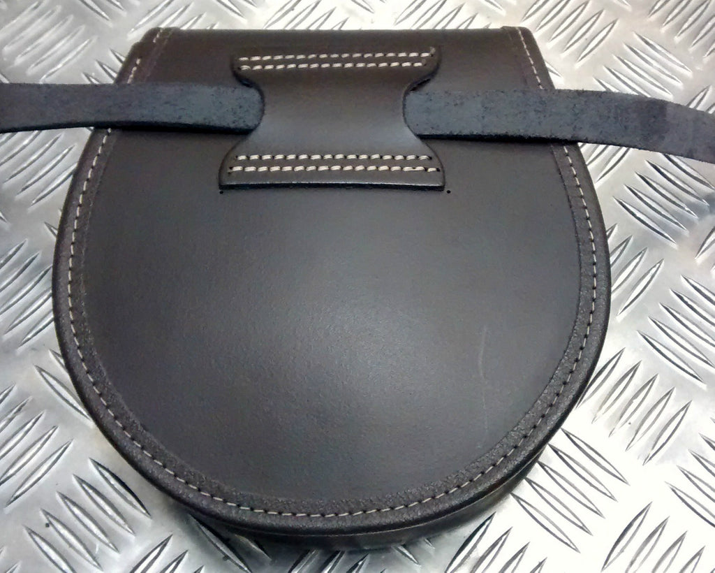 Genuine British Issue Brown Leather Day Sporran / Purse With Strap