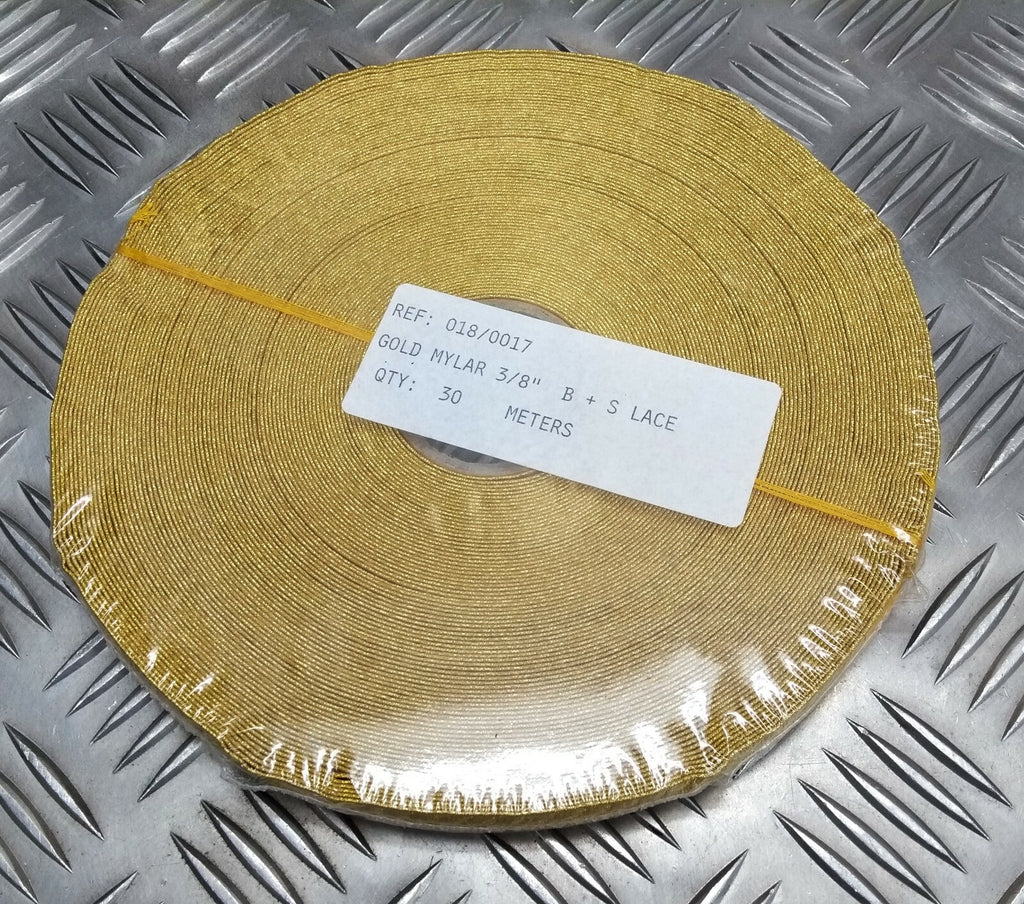 Genuine British Issue 3/8" Gold Mylar Rank Lace Braided Tape RC5