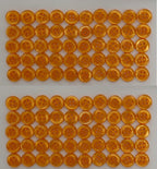 Buttons 100 Vintage 4 Hole Shirt / Shank Anchors Pearlesque Orange 10.9mm NOS