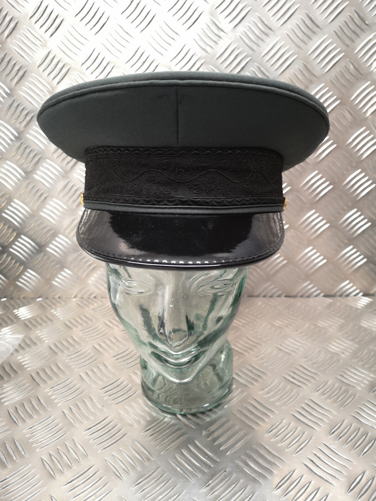 Parade Peak Cap Hat, Dark Green with Black Oak Leaf Band Fancy Dress - NEW
