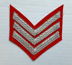 Mess Kit Chevrons Sergeant 3 Silver Bar Scarlet Backed British Army Pattern SGT